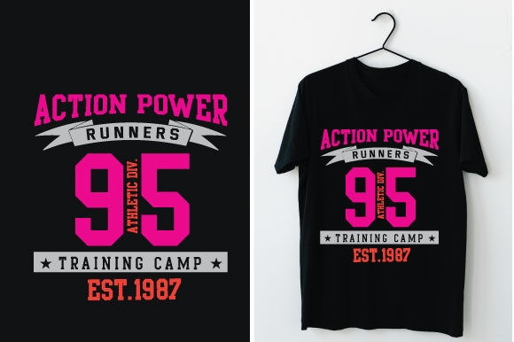 Action Power Runners 95: Bold T-Shirt Graphics for Dynamic Blog Design