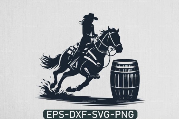 Barrel Racing Woman and Man on Horse SVG – Dynamic Graphics for T-Shirt Designs & Marketing Visuals
