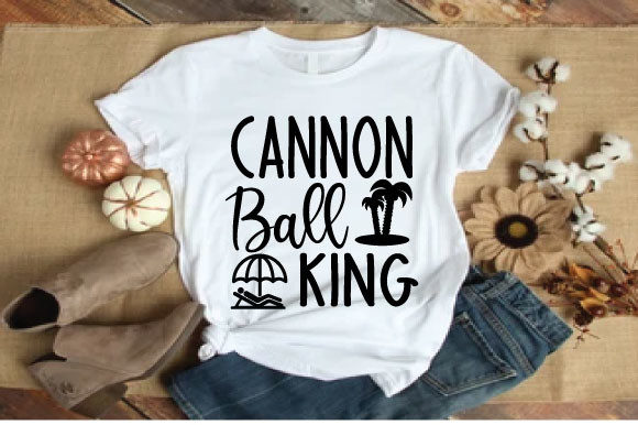Cannon Ball King Graphics for T-Shirt Designs & Craft Projects