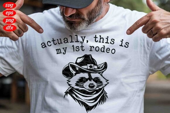 Cowboy Raccoon First Rodeo PNG SVG – A Playful Western Graphic for Small Business Branding