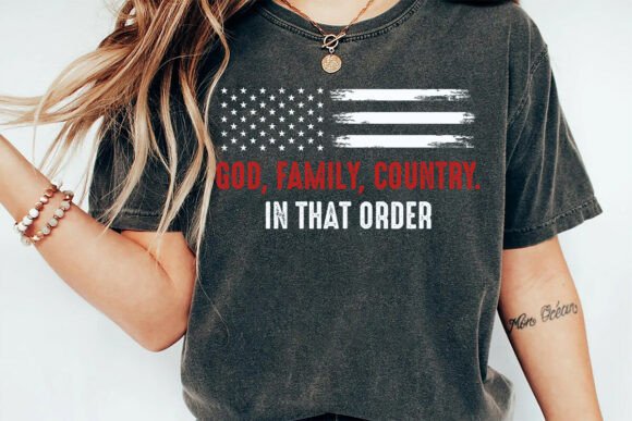 God Family Country Freedom SVG: A Bold Patriotic Graphic for T-Shirt Designs and Marketing Visuals
