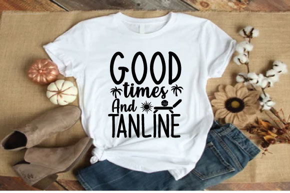 Good Times and Tanline: A Vibrant Graphic Design Asset for T-Shirt Designs and Beyond