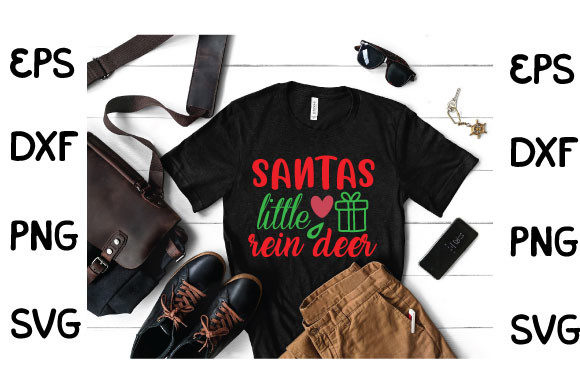 h1Santas Little Rein Deer Graphics for T-Shirt Designs and Digital Products/h1