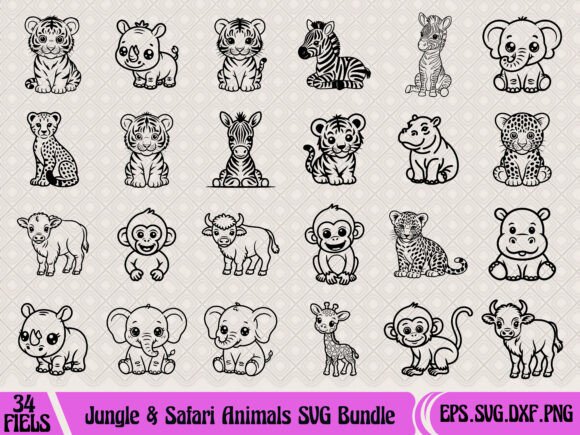 Jungle Safari Animals SVG Bundle – Graphics for Bold T-Shirt Designs