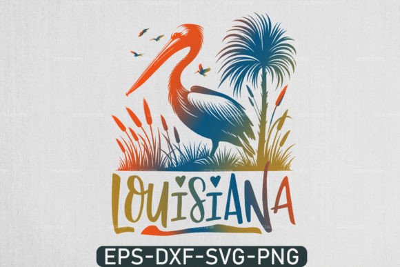 Louisiana Pelican Sunset SVG: A Vibrant Graphic for T-Shirt Designs & Blog Visuals