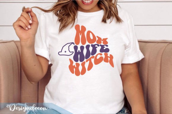 Mom Wife Witch Retro 3D SVG for T-Shirt Designs & Craft Graphics