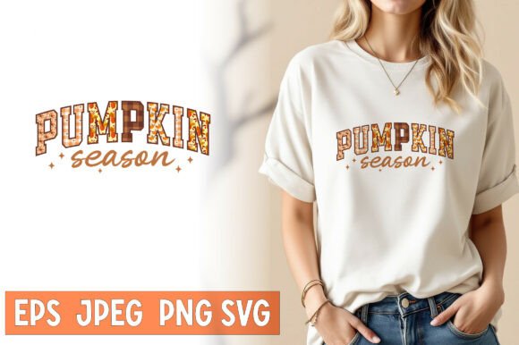Pumpkin Season Autumn Floral Sublimation Graphics for T-Shirt Designs