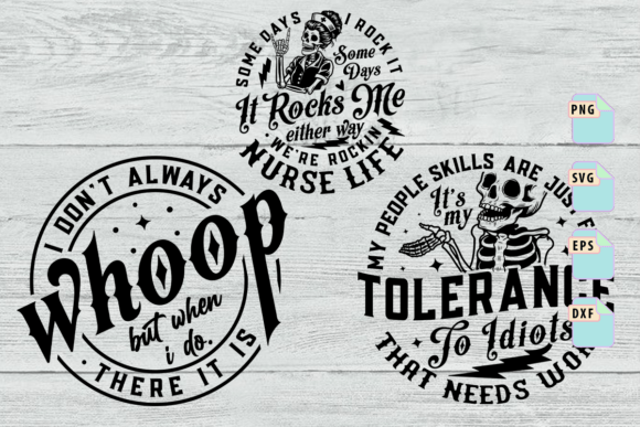 Sarcastic Snarky Skulls SVG Bundle: Bold Graphics for Edgy T-Shirt Designs & Blog Visuals