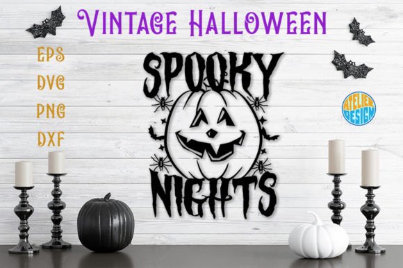 Spooky Nights: Vintage 3D Design for T-Shirts & Crafts