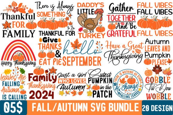 Thanksgiving SVG Bundle: Fall Design Review for Real Embroidery Use