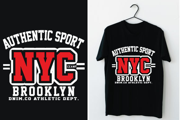 Tuthentic Sport Nyc: A Bold Graphic Design Asset for Dynamic T-Shirt Branding